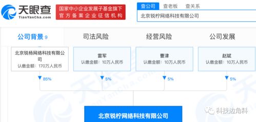雷軍參股成立北京銳檸網絡科技公司，持股5%，布局信息系統集成服務